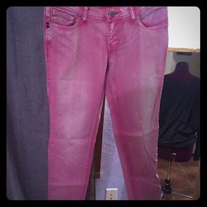 Element hot pink, acid wash skinny jeans size 9